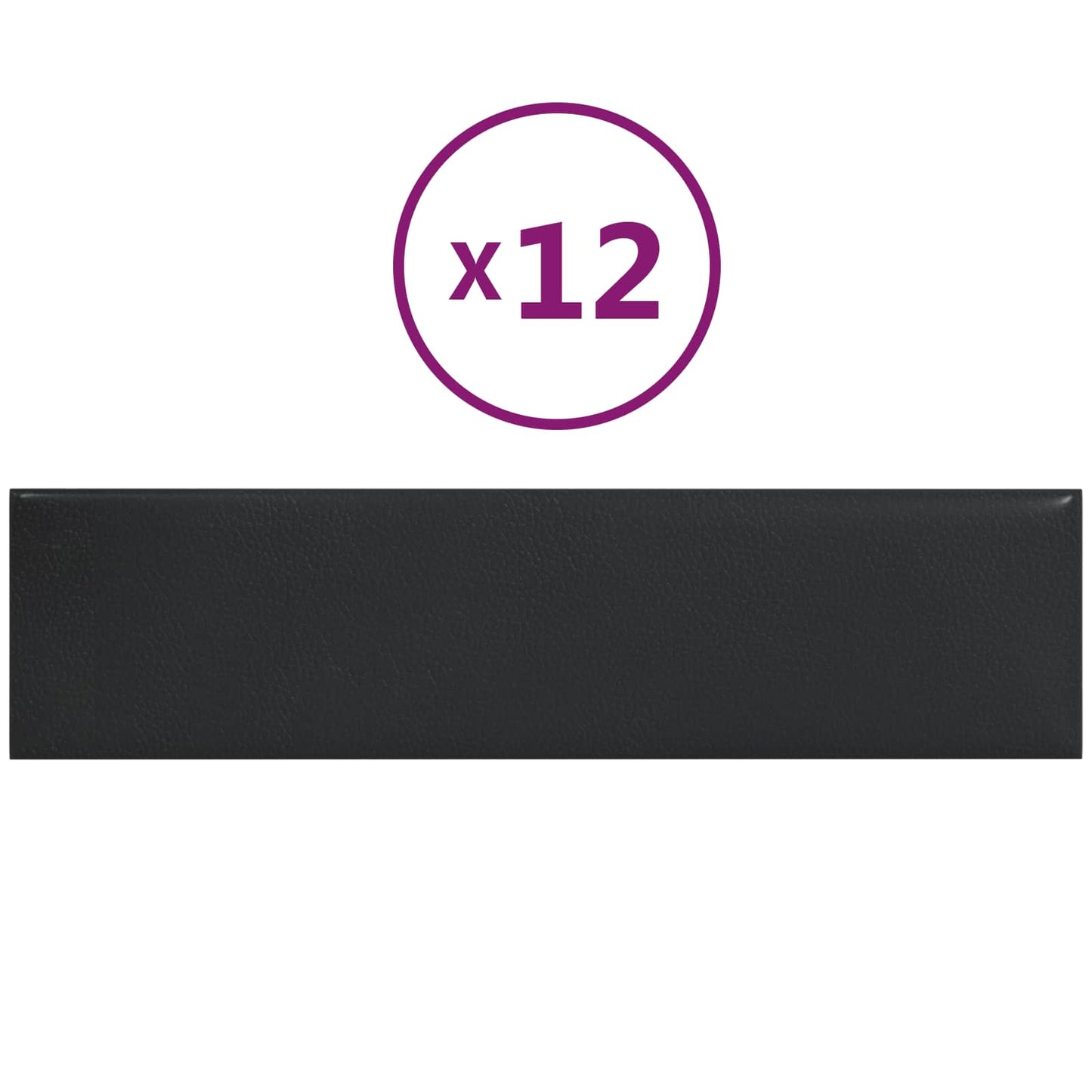 Væghovedgærde 12 pcs 60 x 15 cm Sort Stof