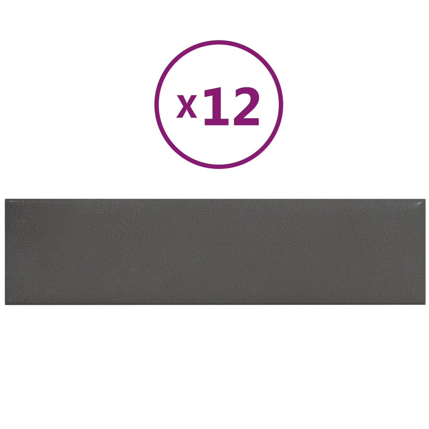 Væghovedgærde 12 pcs 60 x 15 cm Grå Stof
