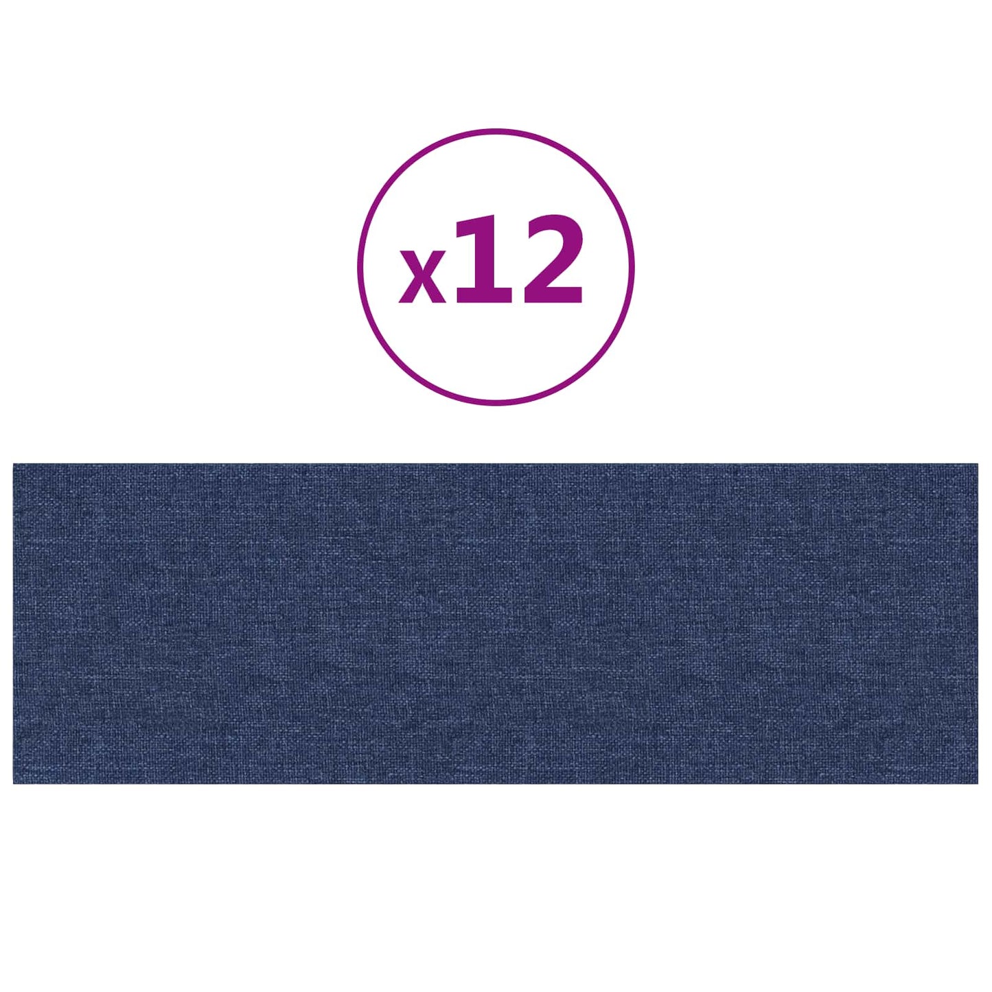 Væghovedgærde 12 pcs 90 x 30 cm Blå Stof