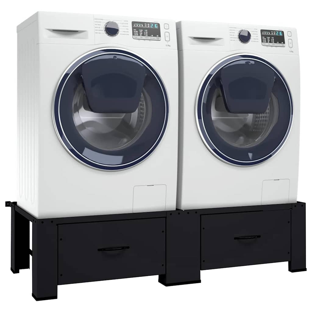 Vaskemaskine Pedestal 2 pcs Sort 127 x 54,5 x 32,5 cm Stål