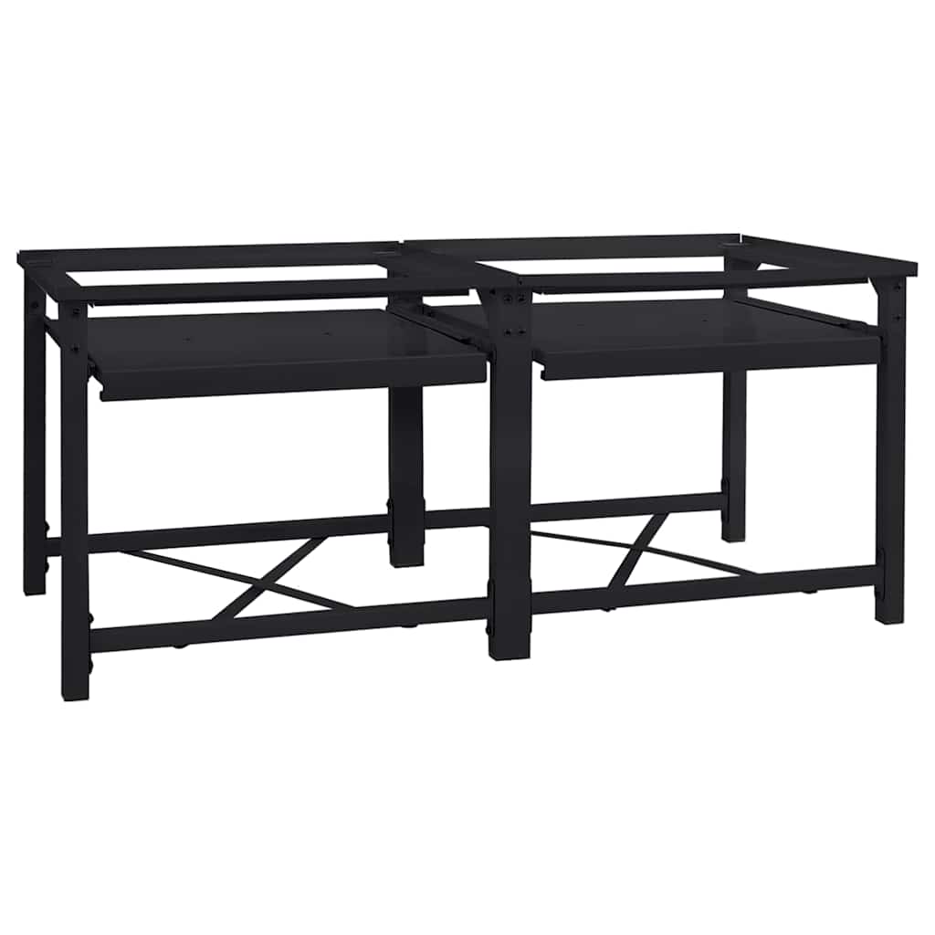 Vaskemaskine Pedestal 2 pcs Sort 120 x 56 x 52 cm Stål