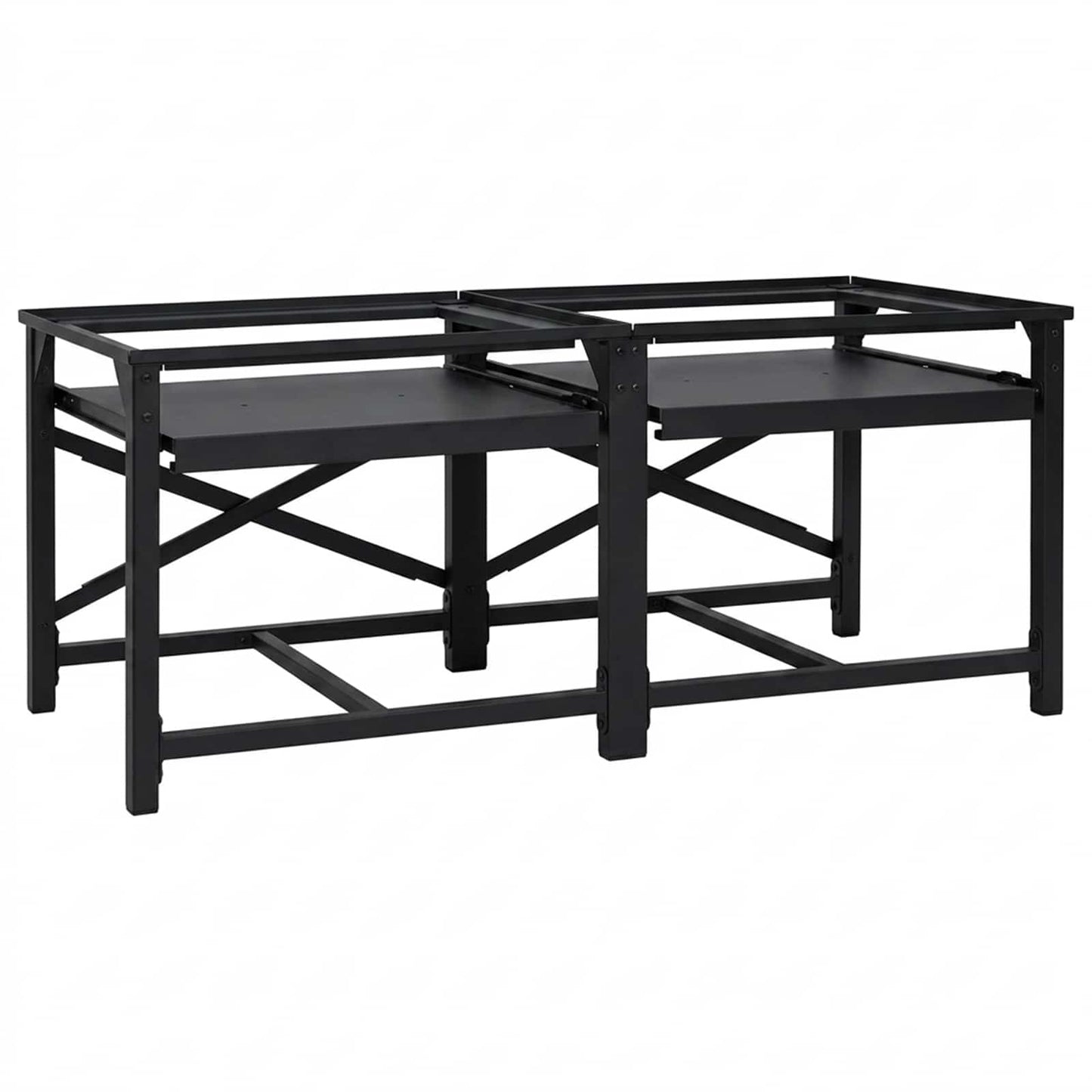 Vaskemaskine Pedestal 2 pcs Sort 120 x 56 x 52 cm Stål