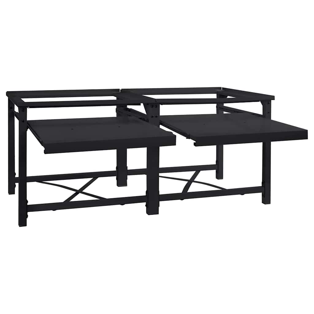 Vaskemaskine Pedestal 2 pcs Sort 120 x 56 x 52 cm Stål