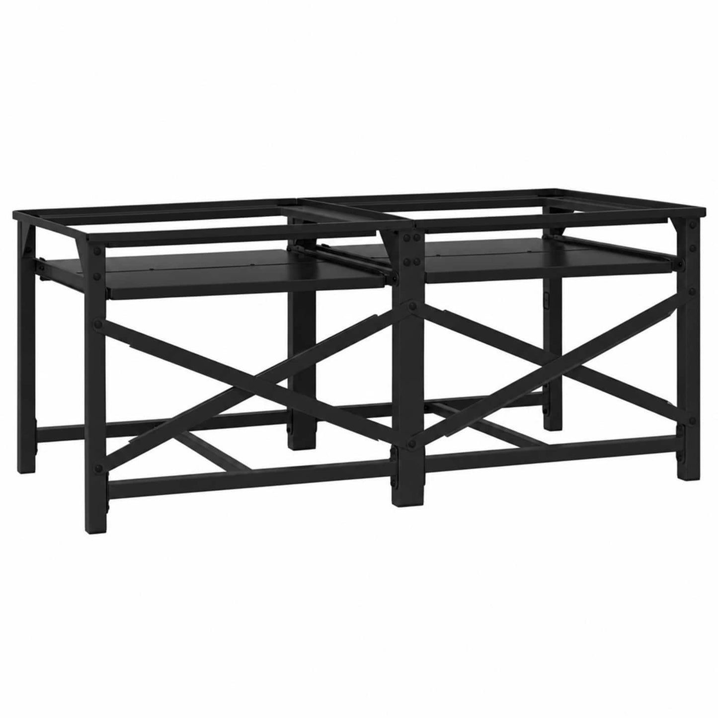 Vaskemaskine Pedestal 2 pcs Sort 120 x 56 x 52 cm Stål