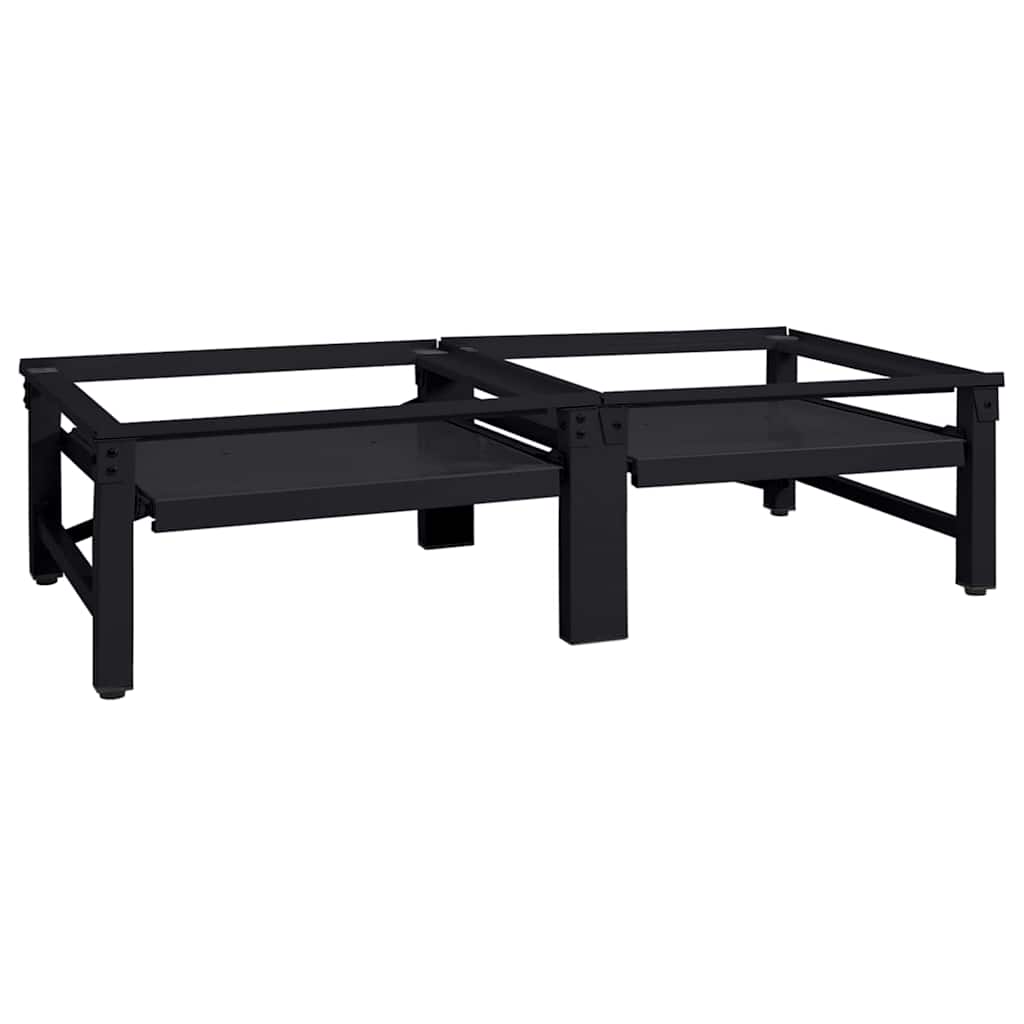 Vaskemaskine Pedestal 2 pcs Sort 124,5 x 61,5 x 32,5 cm Stål