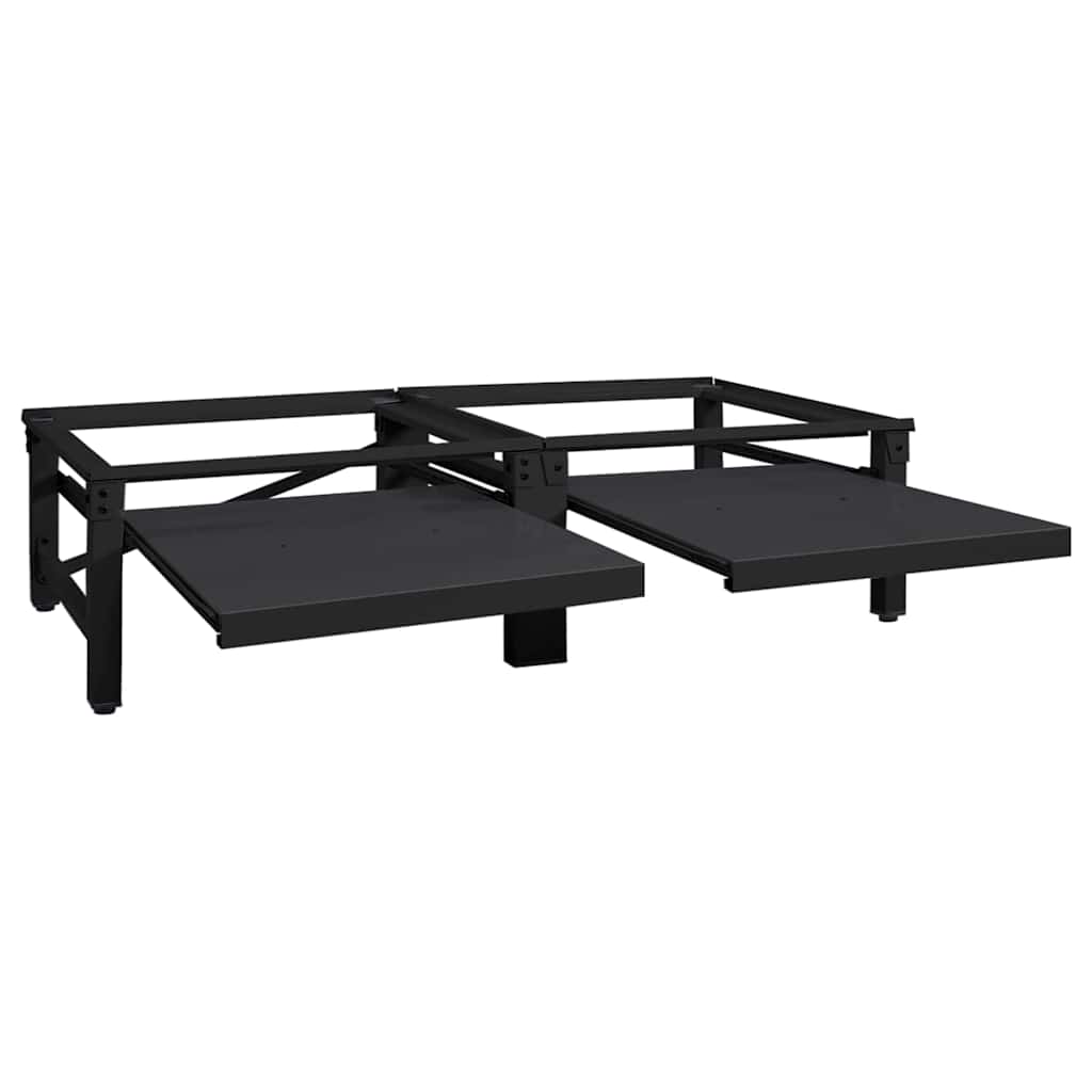 Vaskemaskine Pedestal 2 pcs Sort 124,5 x 61,5 x 32,5 cm Stål