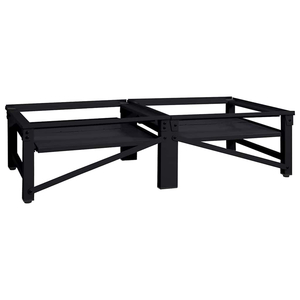 Vaskemaskine Pedestal 2 pcs Sort 124,5 x 61,5 x 32,5 cm Stål