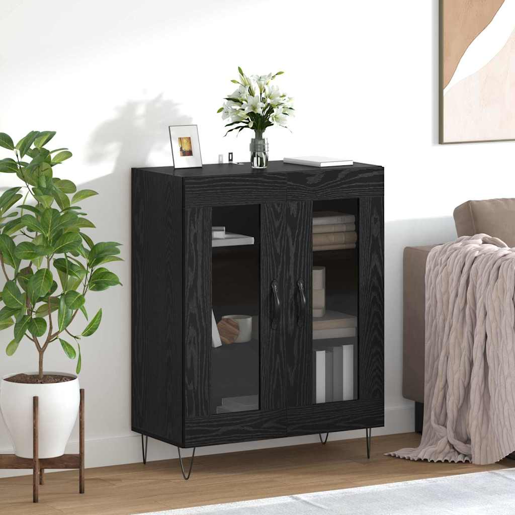Sideboard Sort eg 69,5 x 34 x 90 cm Konstrueret træ