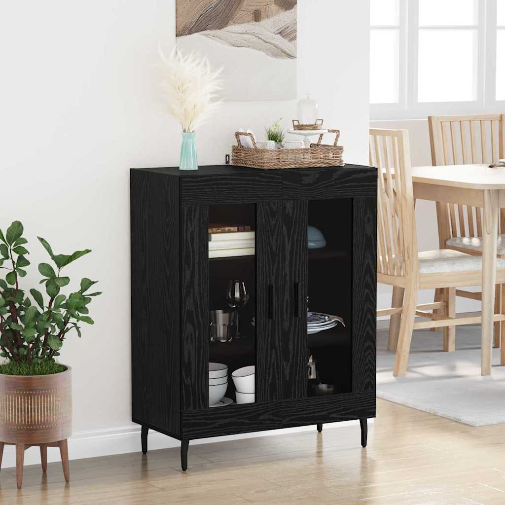 Sideboard Sort eg 69,5 x 34 x 90 cm Konstrueret træ