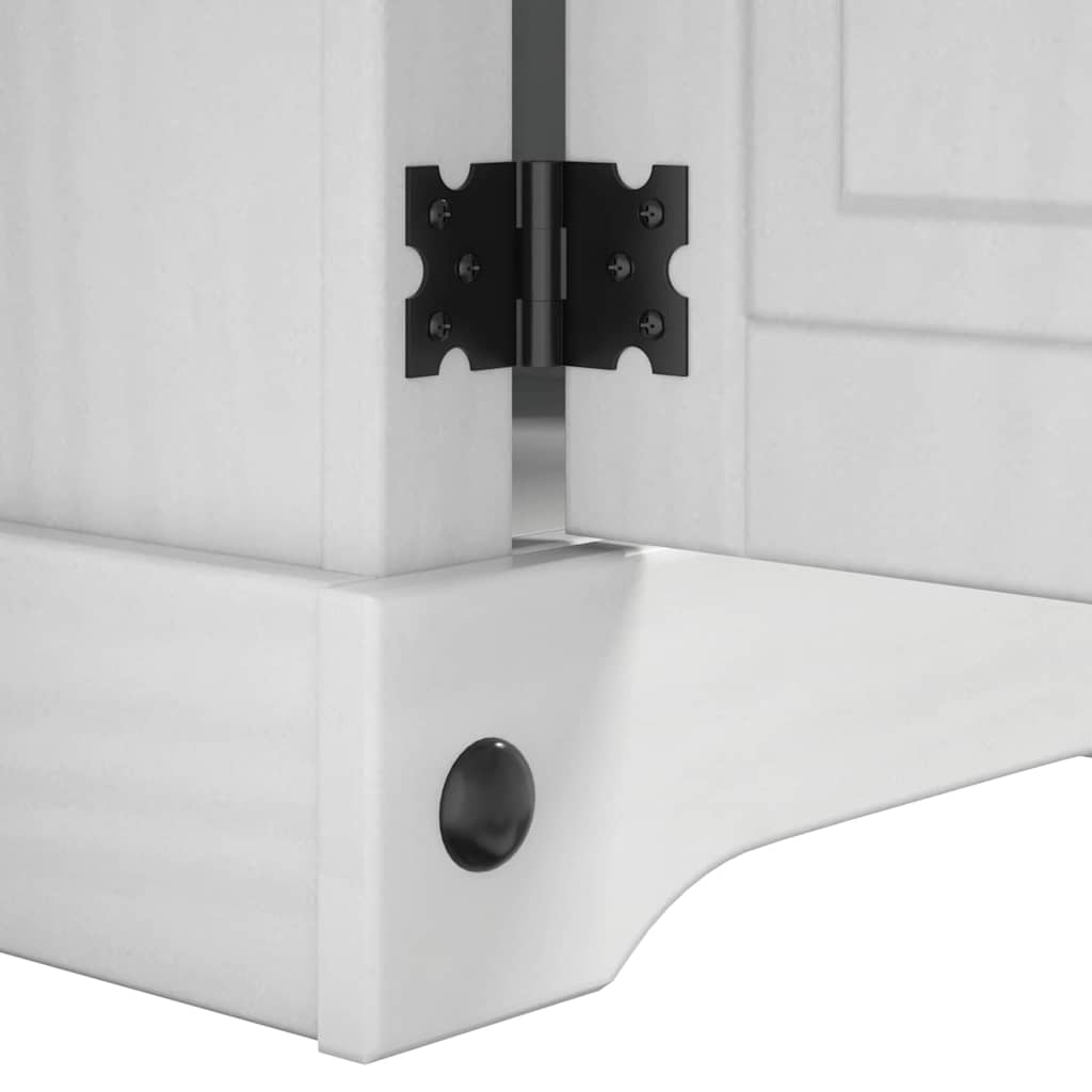 Sengebord Corona Hvid 35 x 32,5 x 58 cm Massiv fyrretræ