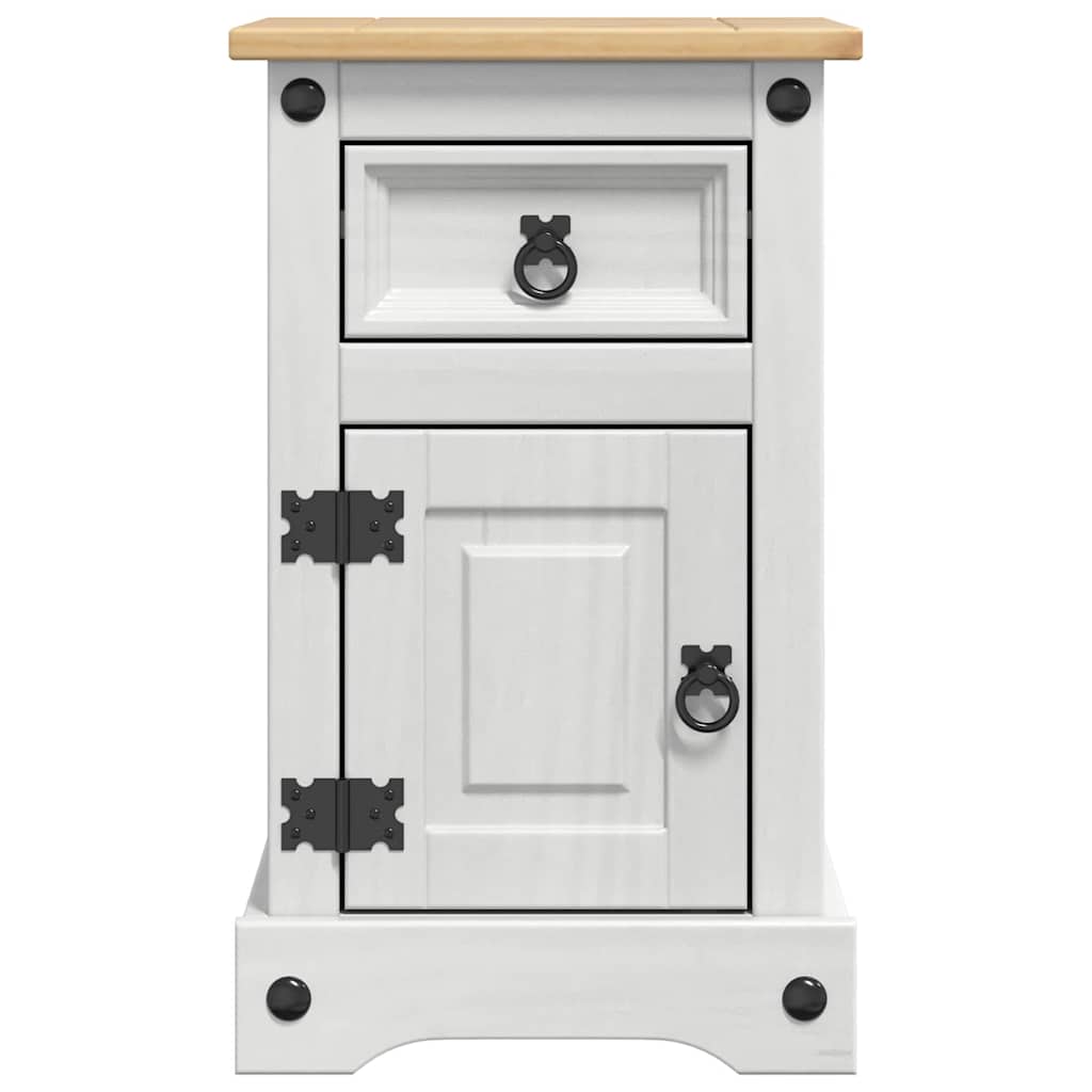 Sengebord Corona Hvid 35 x 32,5 x 58 cm Massiv fyrretræ