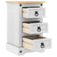 Sengebord Corona Hvid 35 x 32,5 x 58 cm Massiv fyrretræ