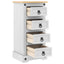Sengebord Corona Hvid 35 x 32,5 x 74 cm Massiv fyrretræ