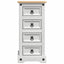 Sengebord Corona Hvid 35 x 32,5 x 74 cm Massiv fyrretræ