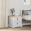 Sengebord Corona Hvid 53 x 39 x 47 cm Massiv fyrretræ