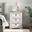 Sengebord Corona Hvid 53 x 39 x 66 cm Massiv fyrretræ