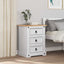 Sengebord Corona Hvid 53 x 39 x 66 cm Massiv fyrretræ