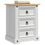 Sengebord Corona Hvid 53 x 39 x 66 cm Massiv fyrretræ