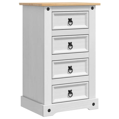 Sengebord Corona Hvid 53 x 39 x 84 cm Massiv fyrretræ