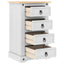 Sengebord Corona Hvid 53 x 39 x 84 cm Massiv fyrretræ