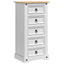 Sengebord Corona Hvid 53 x 39 x 103 cm Massiv fyrretræ