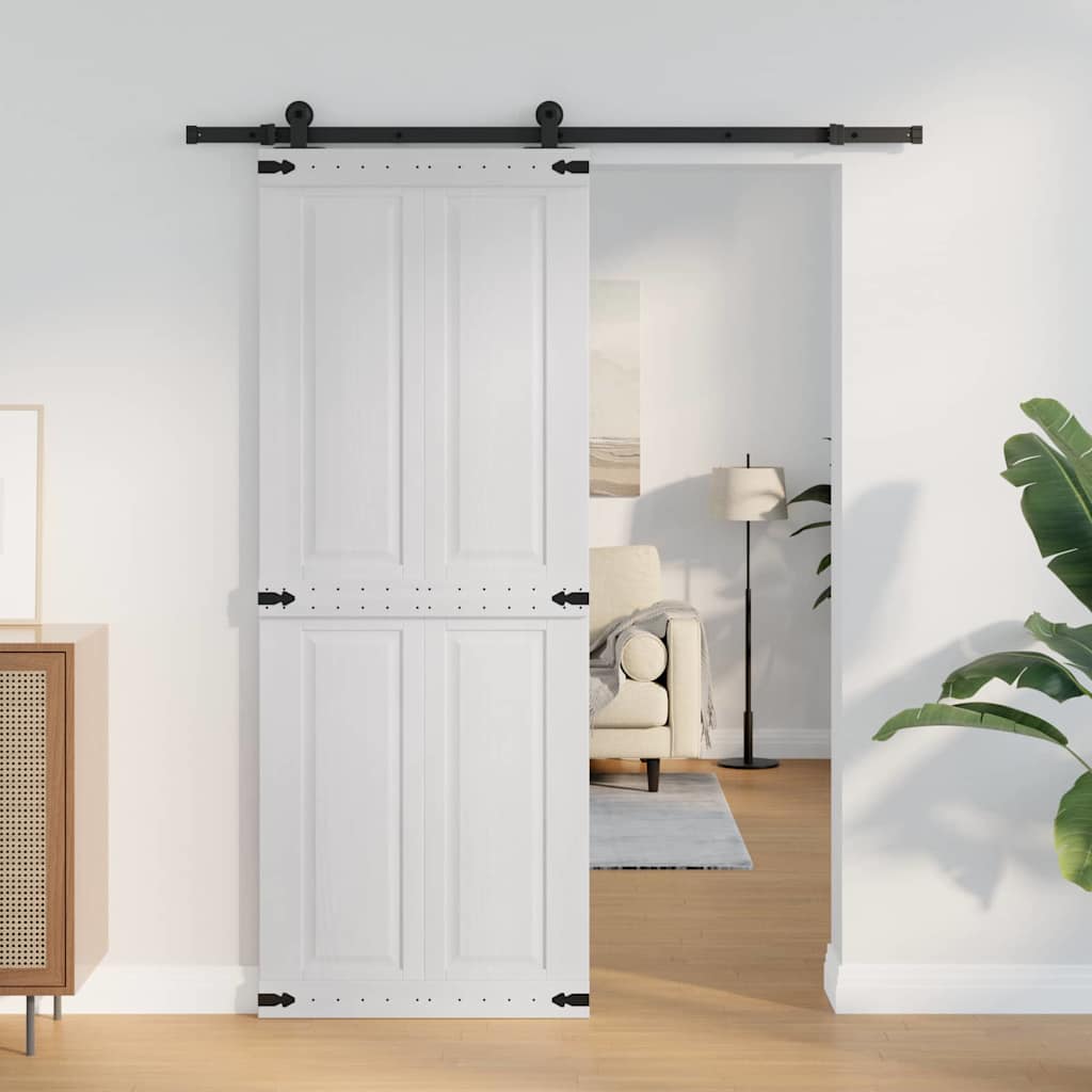Ladedør CORONA 80 x 210 cm Massivt fyrretræ Hvid