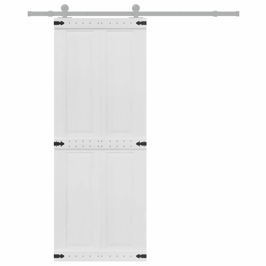 Ladedør CORONA 80 x 210 cm Massivt fyrretræ Hvid