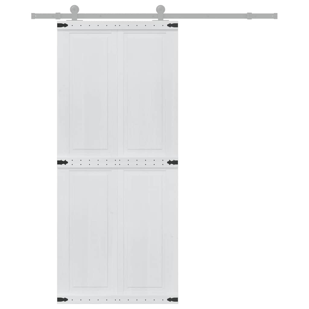 Ladedør CORONA 90 x 210 cm Massivt fyrretræ Hvid