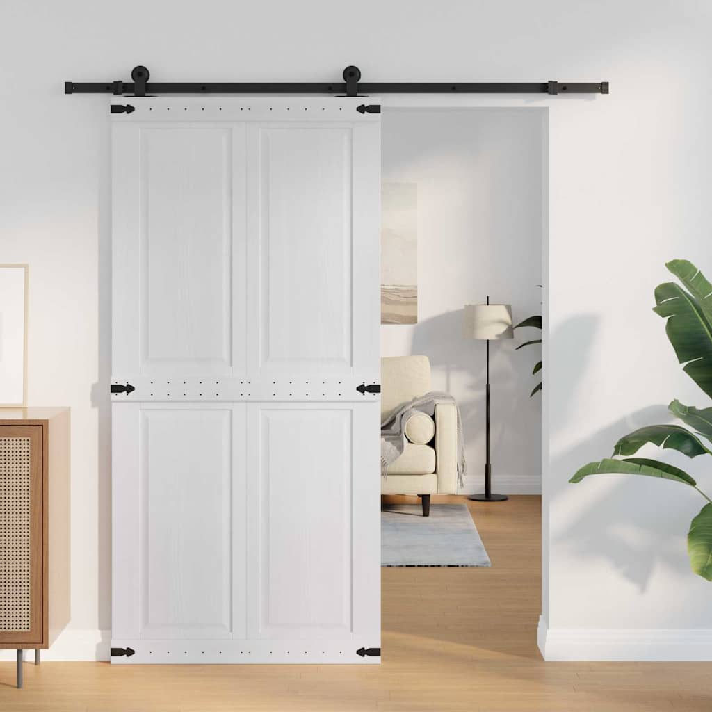 Ladedør CORONA 100 x 210 cm Massivt fyrretræ Hvid