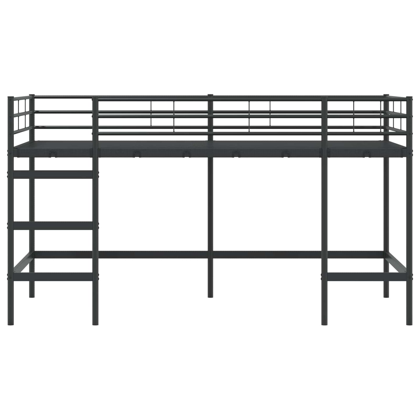 Børns Loft Seng Ramme Ensfarvet Sort 100 x 200 cm Stål