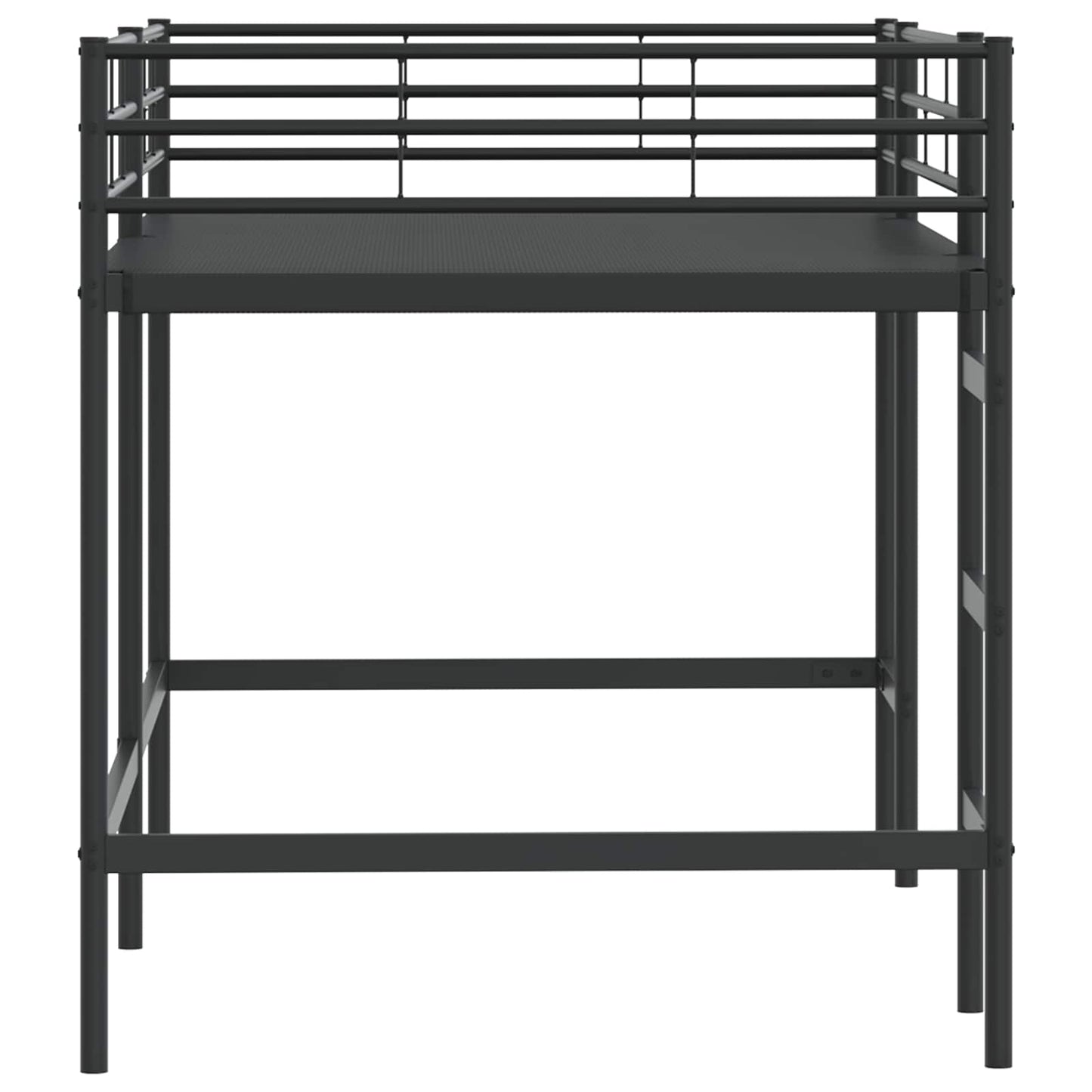 Børns Loft Seng Ramme Ensfarvet Sort 107 x 203 cm Stål