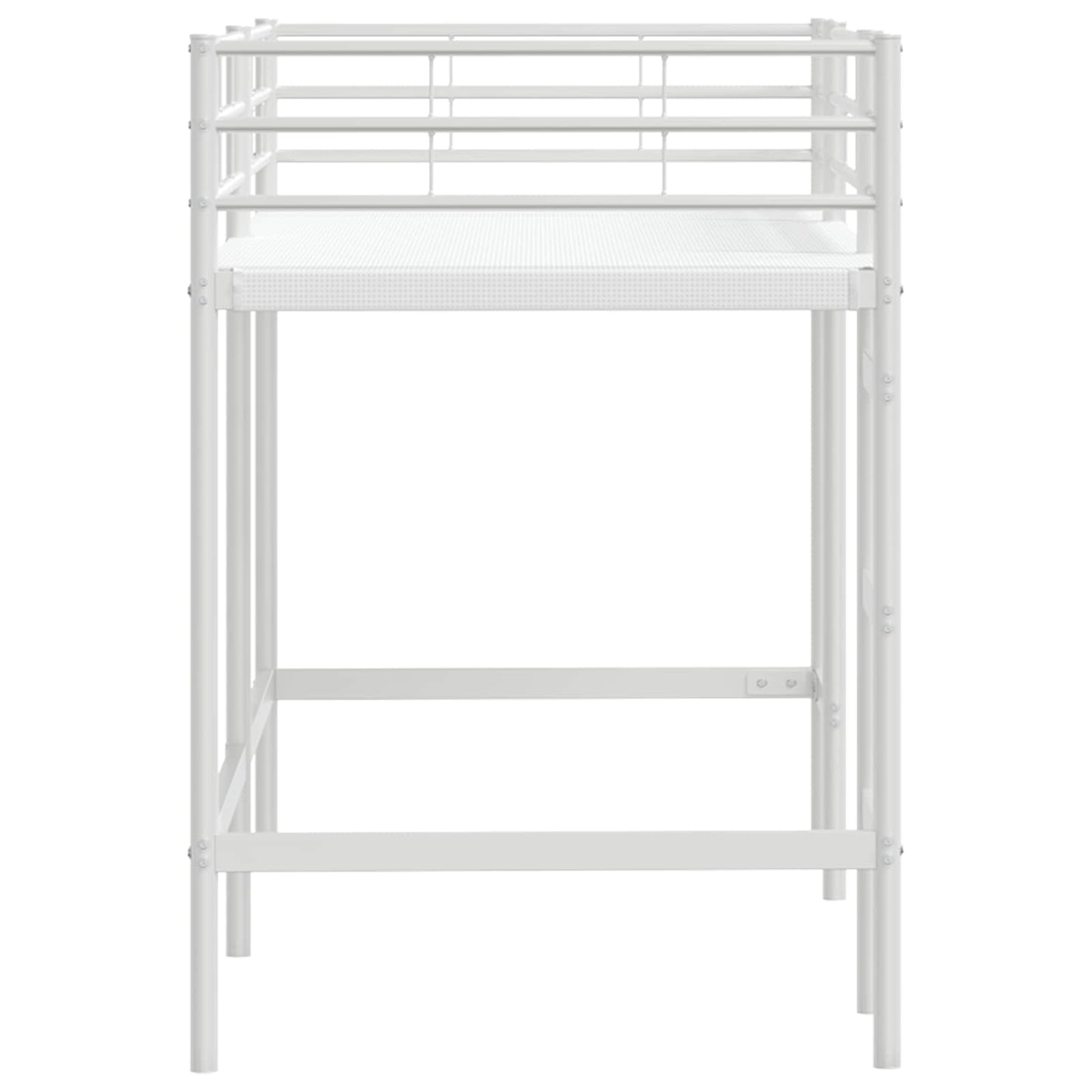 Børns Loft Seng Ramme Ensfarvet Hvid 75 x 190 cm Stål