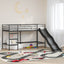 Kids'loftseng med rutsjebane Sort og Anthracit 75 x 190 cm