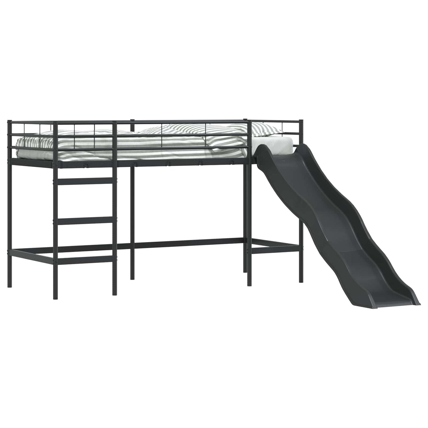 Kids'loftseng med rutsjebane Sort og Anthracit 75 x 190 cm