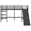 Kids'loftseng med rutsjebane Sort og Anthracit 75 x 190 cm