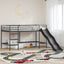 Kids'loftseng med rutsjebane Sort og Anthracit 80 x 200 cm