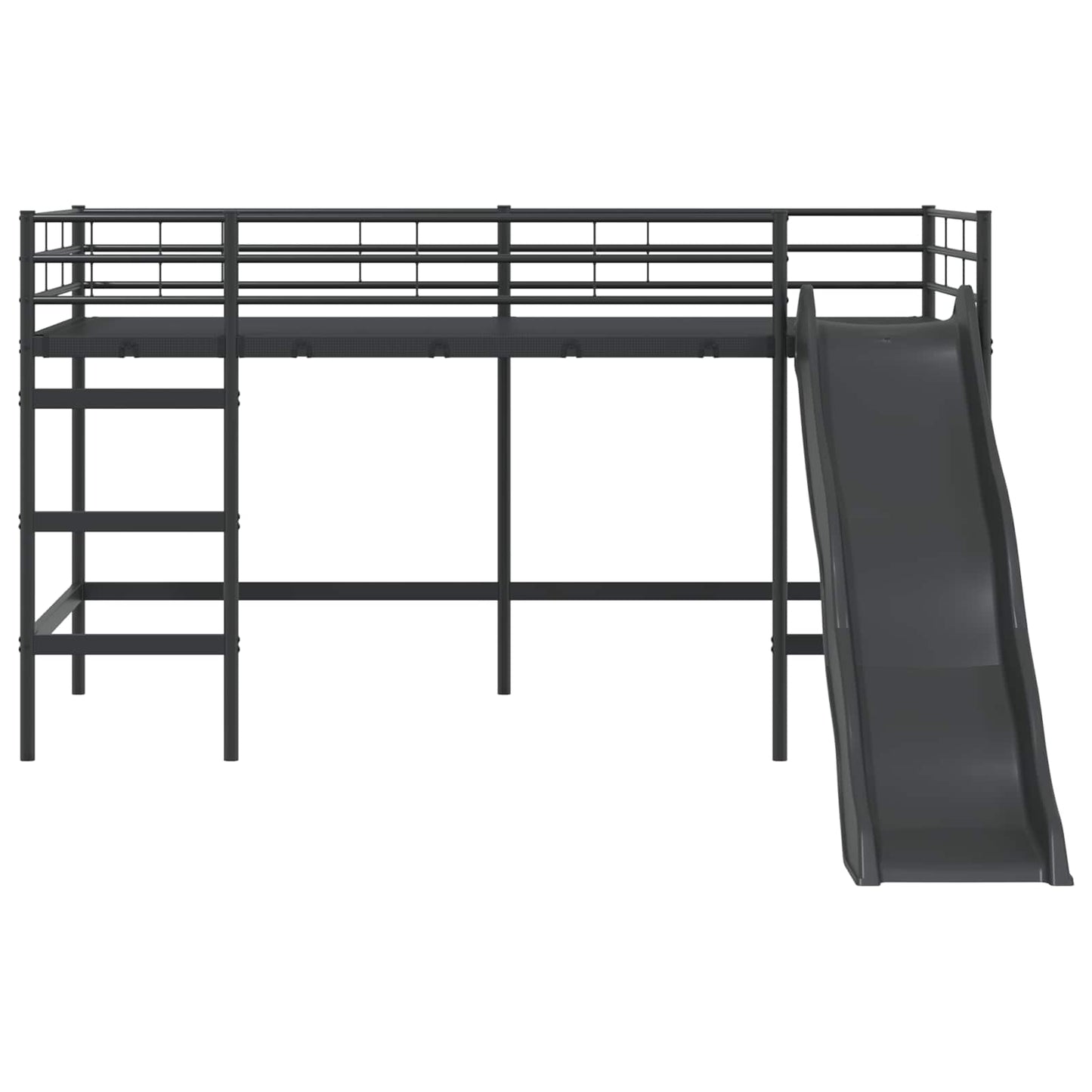 Kids'loftseng med rutsjebane Sort og Anthracit 90 x 200 cm