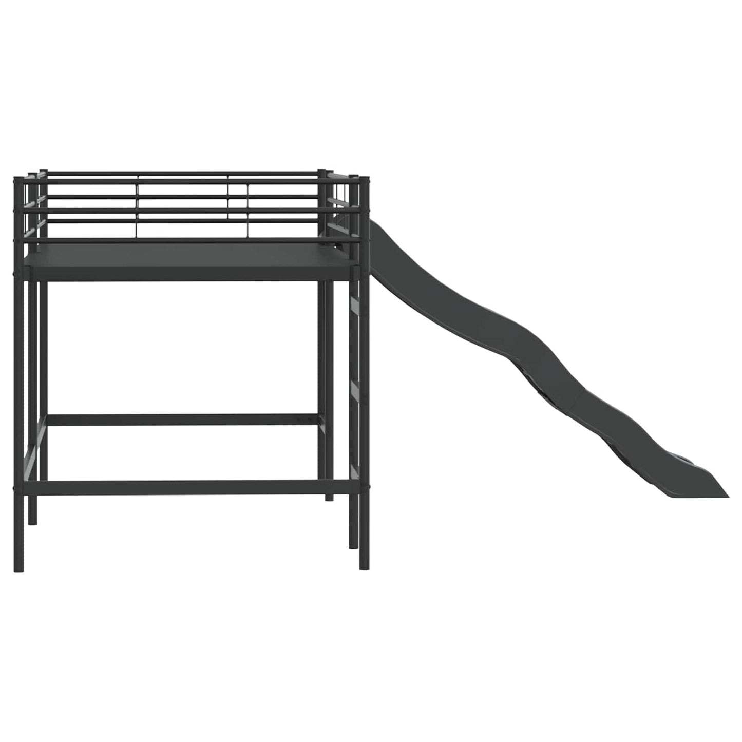 Kids'loftseng med rutsjebane Sort og Anthracit 90 x 200 cm
