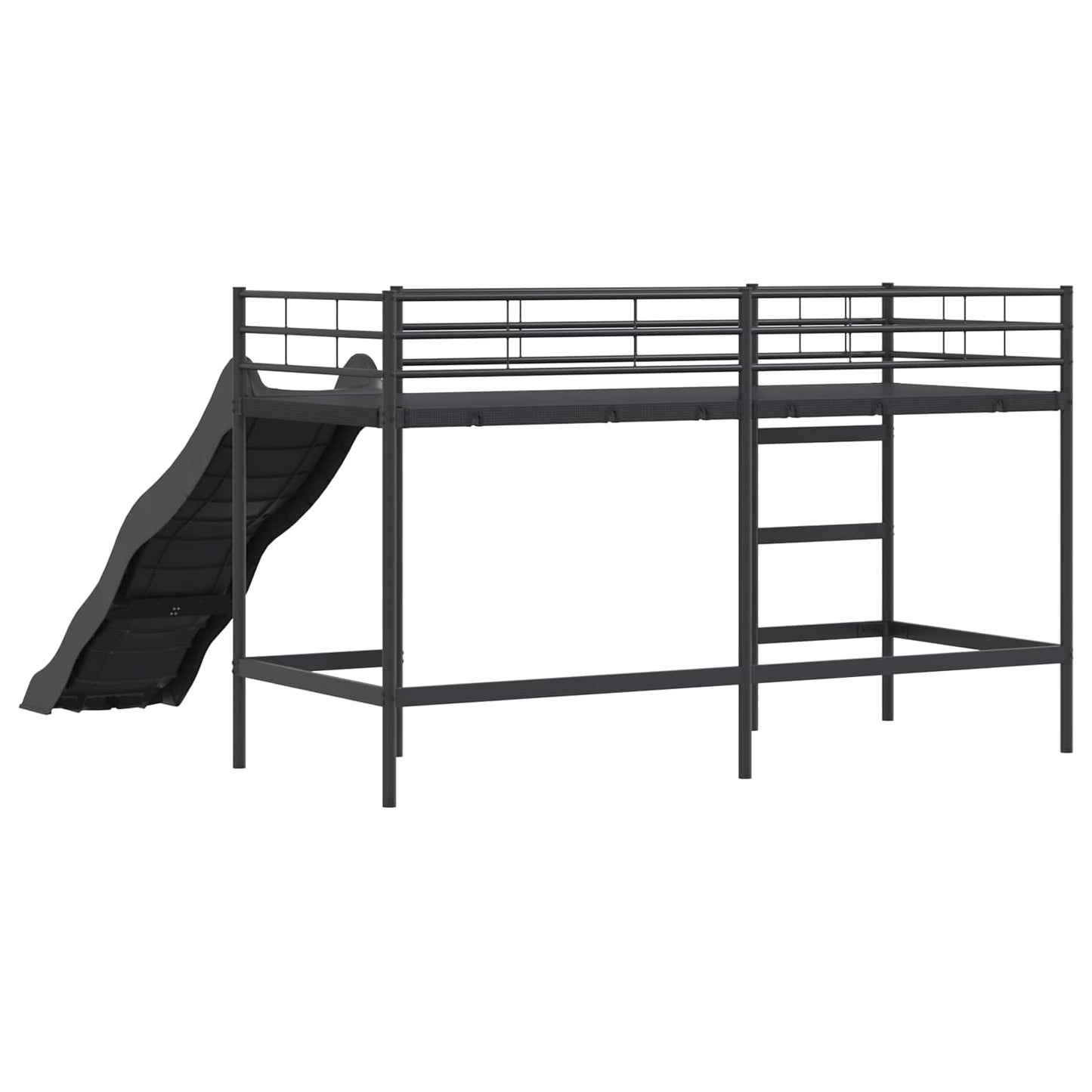 Kids'loftseng med rutsjebane Sort og Anthracit 100 x 190 cm