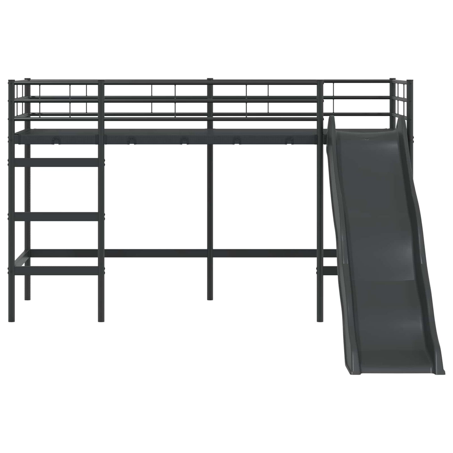 Kids'loftseng med rutsjebane Sort og Anthracit 100 x 190 cm
