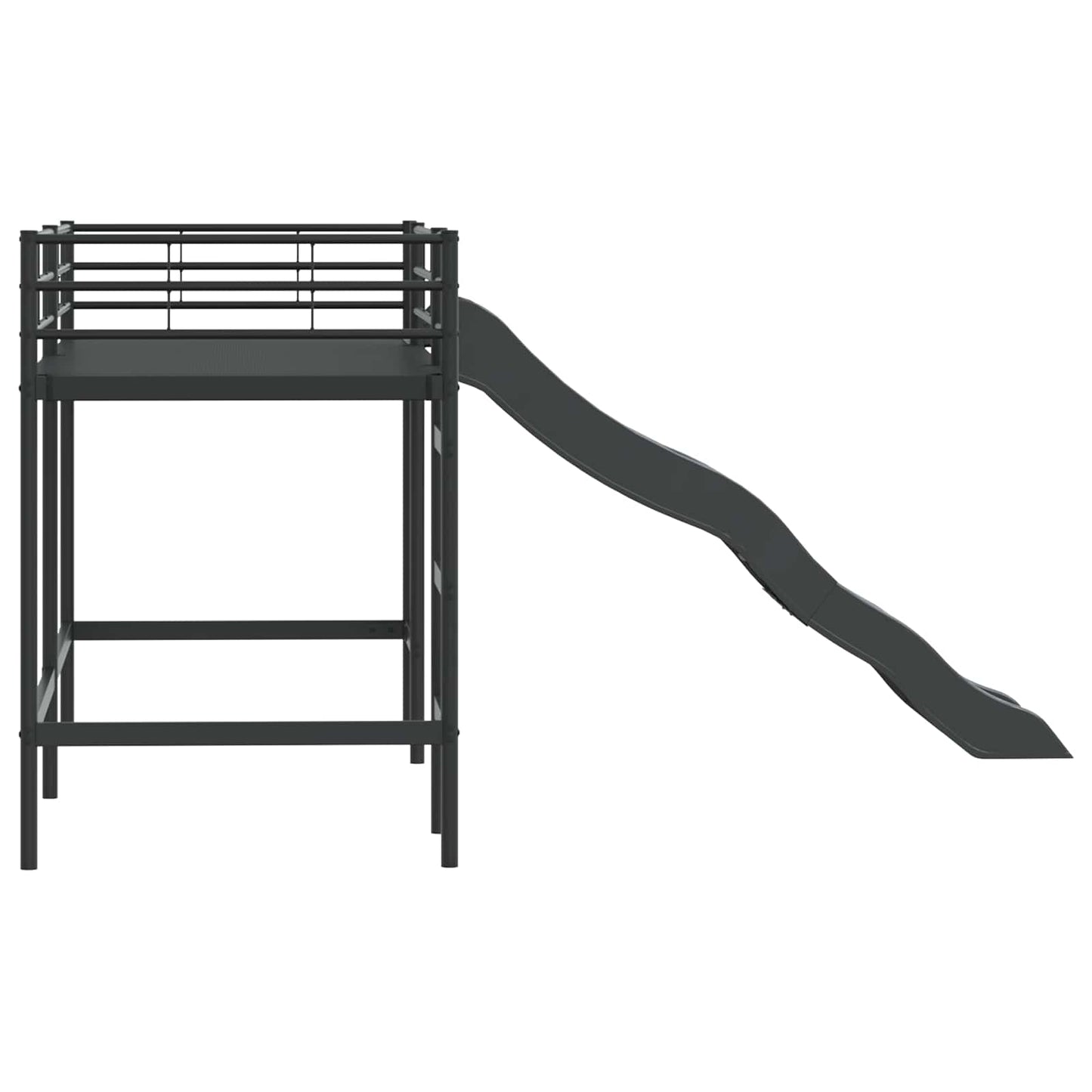 Kids'loftseng med rutsjebane Sort og Anthracit 100 x 190 cm