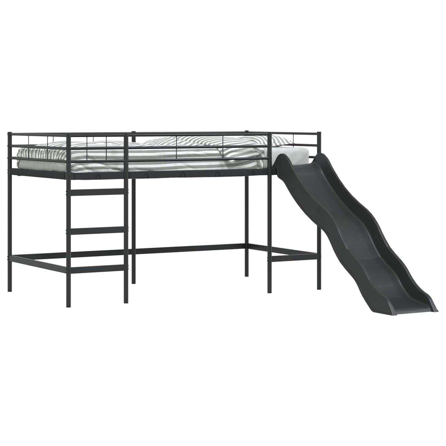 Kids'loftseng med rutsjebane Sort og Anthracit 100 x 200 cm