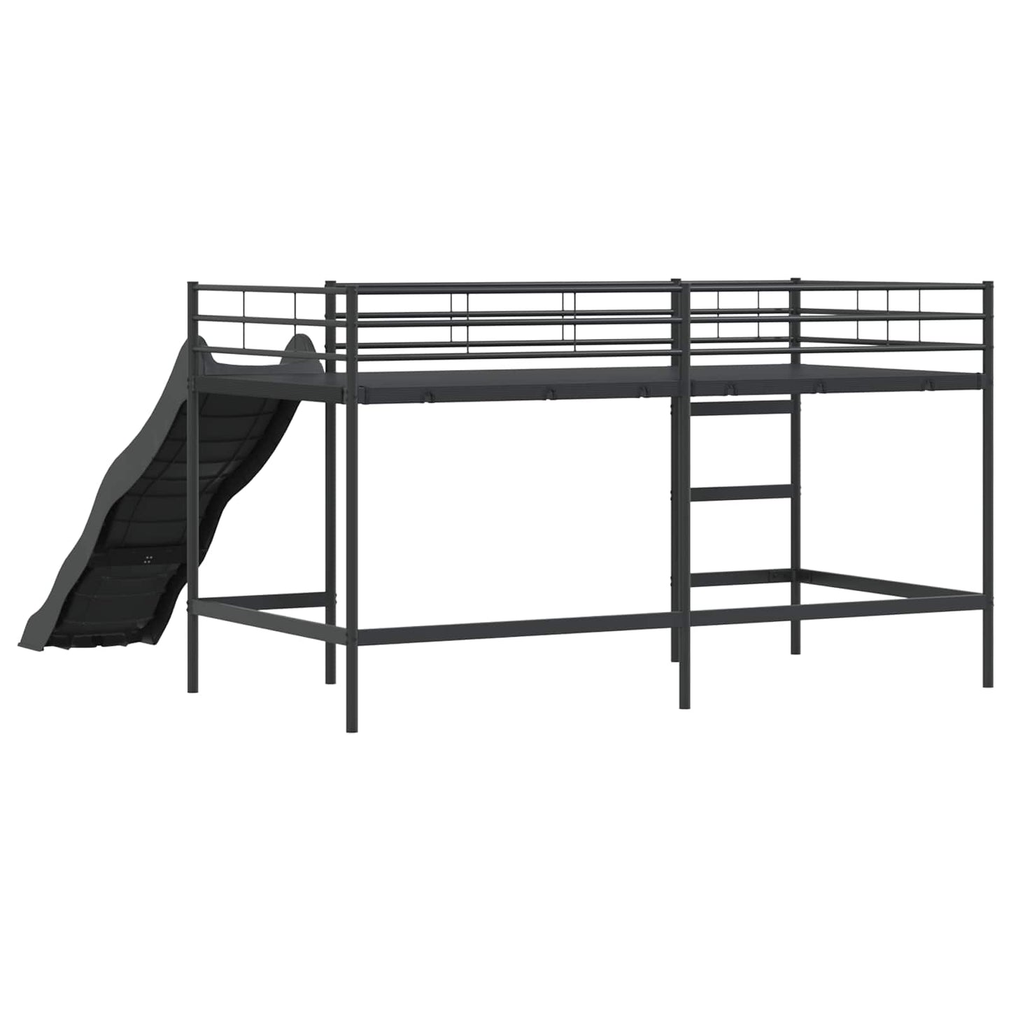 Kids'loftseng med rutsjebane Sort og Anthracit 107 x 203 cm