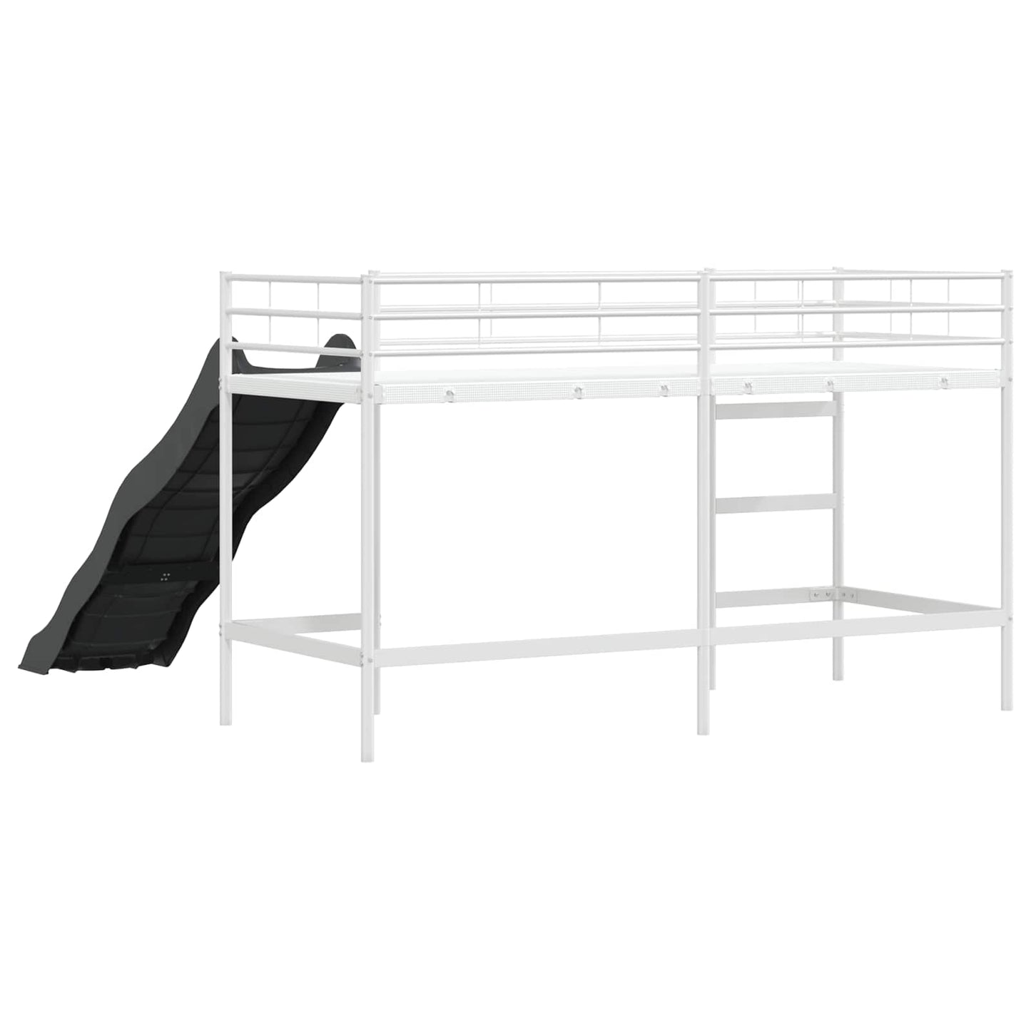 Kids'loftseng med rutsjebane Hvid og Antracit 75 x 190 cm