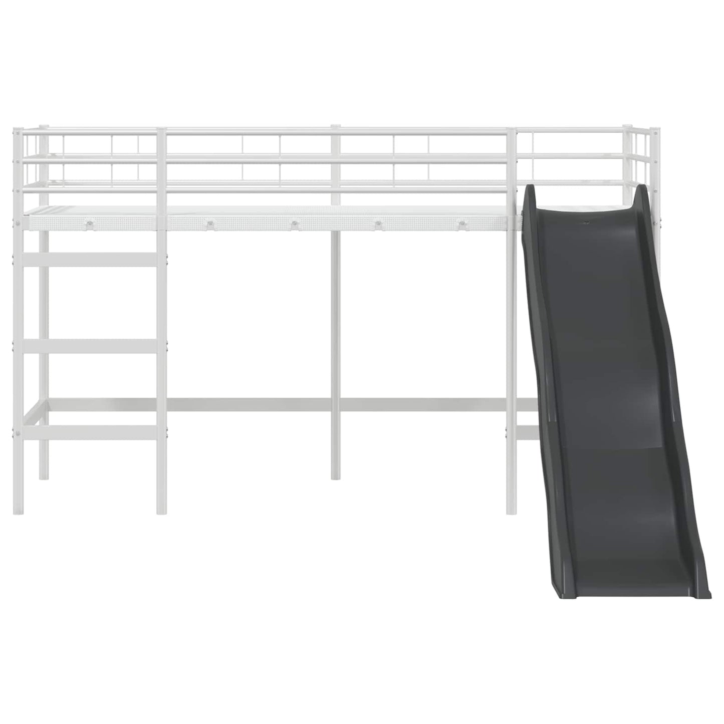 Kids'loftseng med rutsjebane Hvid og Antracit 75 x 190 cm