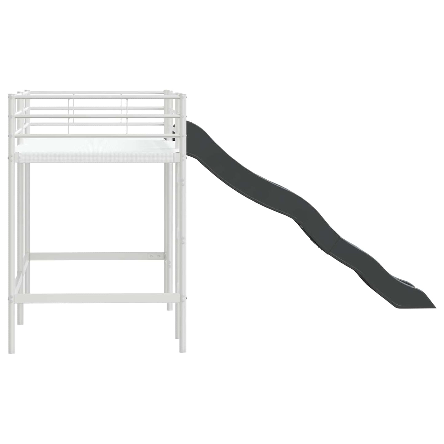 Kids'loftseng med rutsjebane Hvid og Antracit 75 x 190 cm