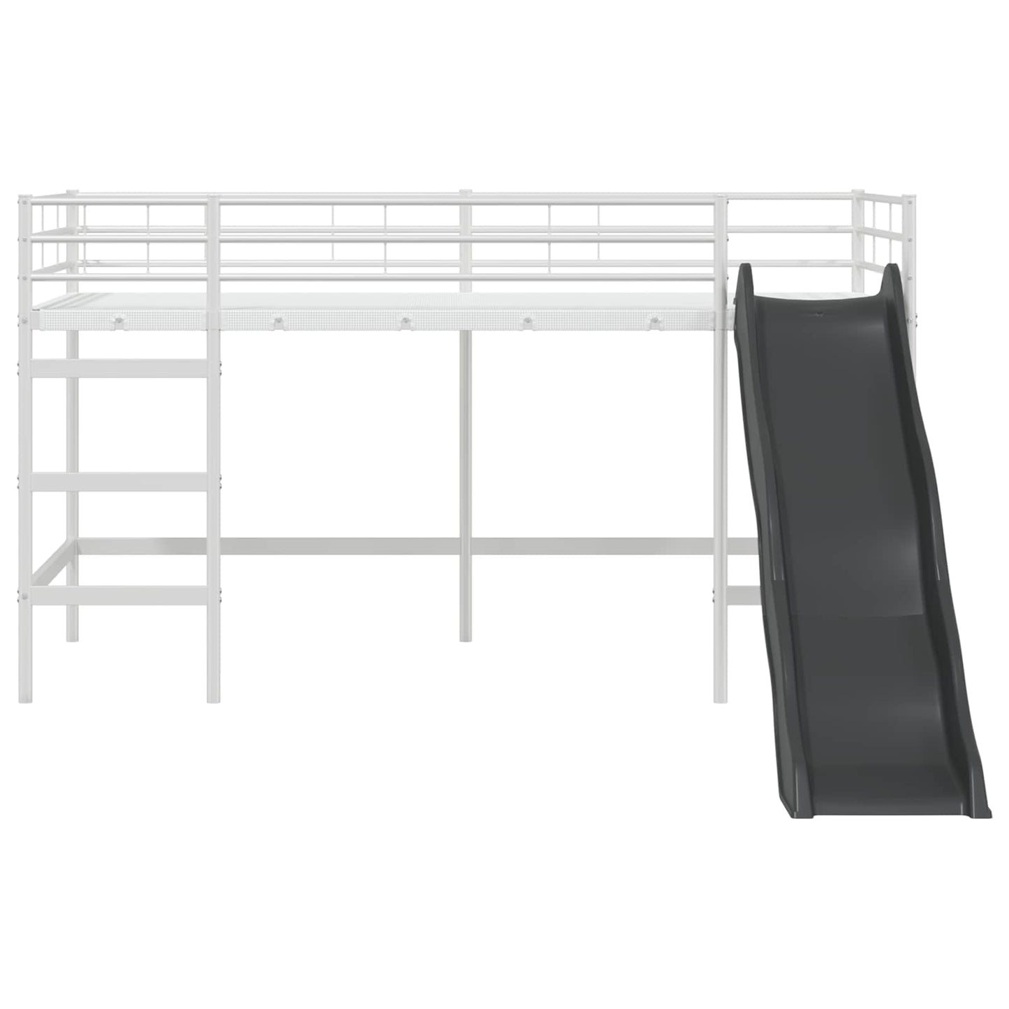 Kids'loftseng med rutsjebane Hvid og Antracit 80 x 200 cm