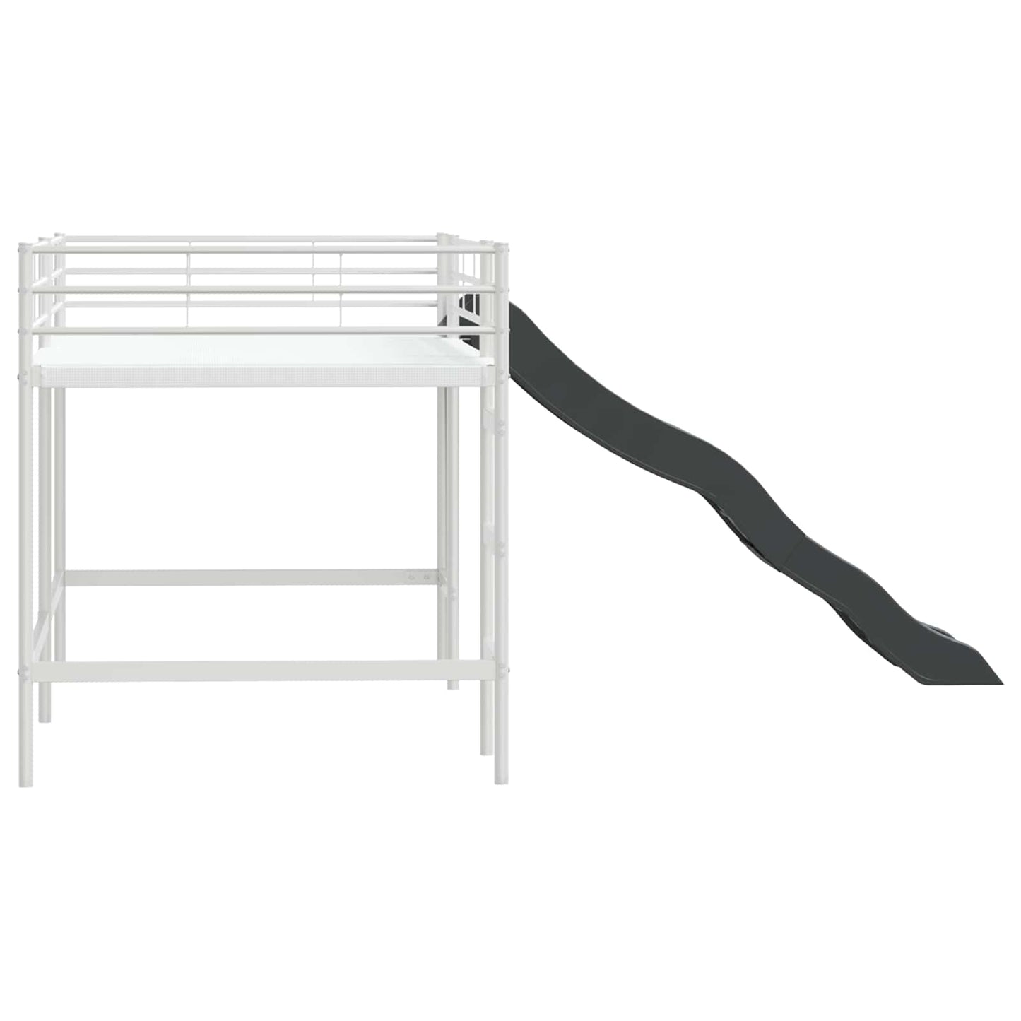 Kids'loftseng med rutsjebane Hvid og Antracit 80 x 200 cm