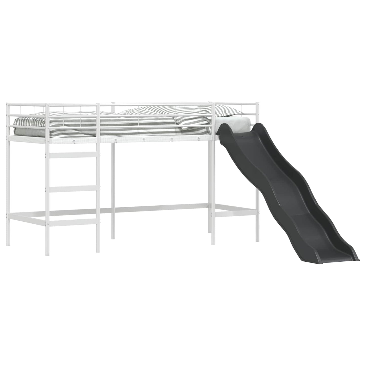 Kids'loftseng med rutsjebane Hvid og Antracit 90 x 190 cm