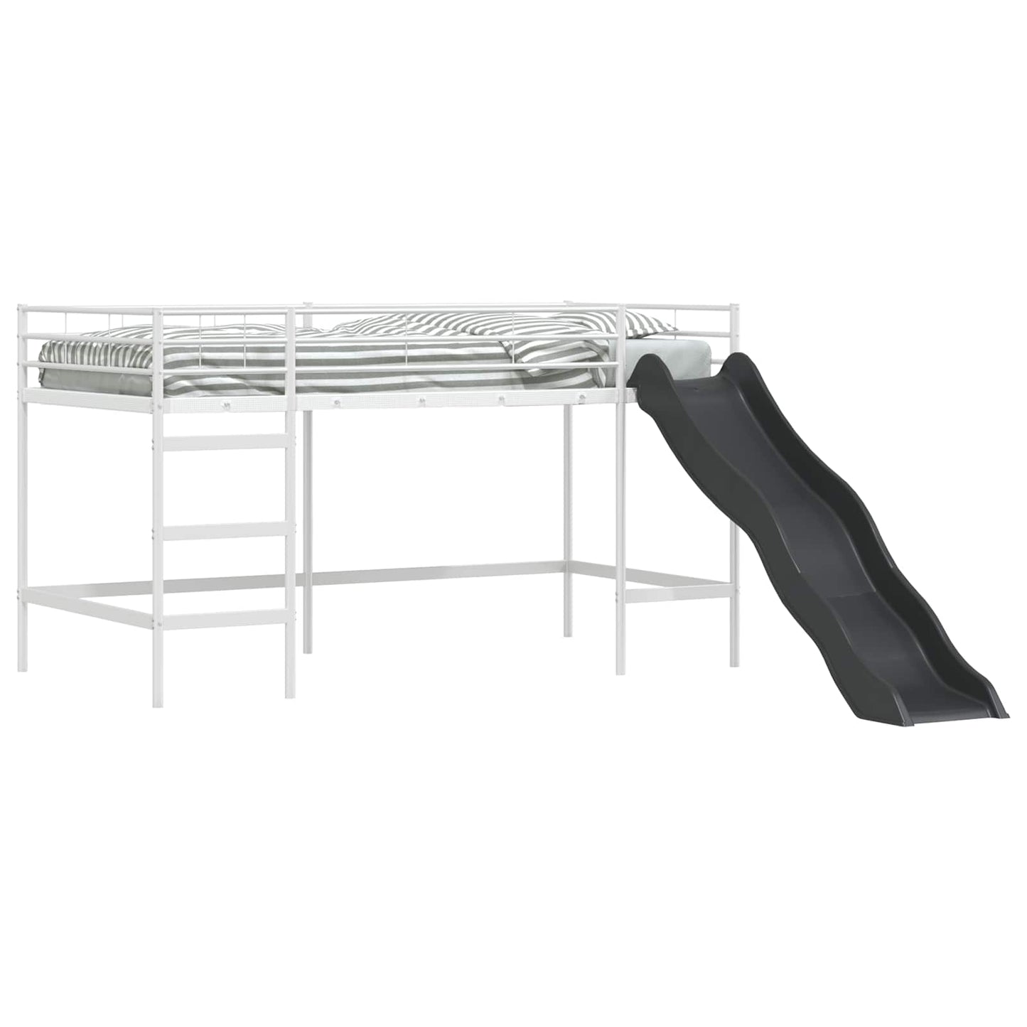 Kids'loftseng med rutsjebane Hvid og Antracit 90 x 200 cm